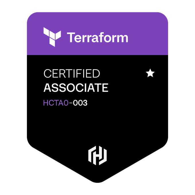 HashiCorp Terraform Associate certification badge